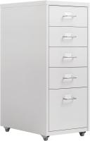 Gabinete de Archivos móvil, Organizador de Archivos con Ruedas para Debajo del Escritorio de 5 cajones, gabinete de Almacenamiento de Metal con Ruedas para el hogar y la Oficina, Blanco - details 1