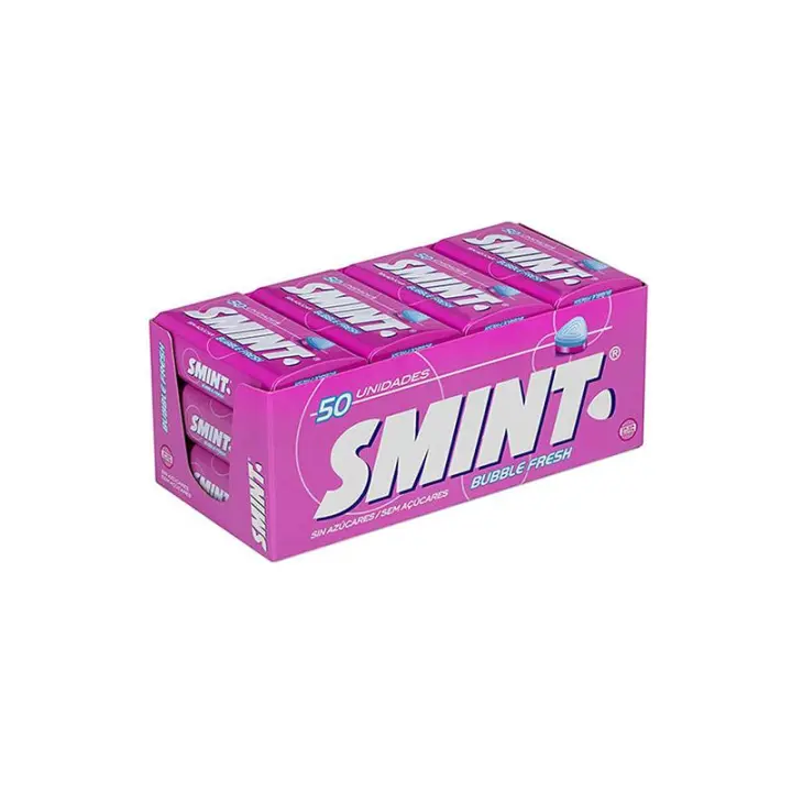 CARAMELOS SMINT BUBBLE FRESH LATA ESTUCHE 12 UNDS SIN AZUCAR - 1