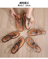 CA Sandalias de tacón de cuña huecas de gran tamaño 2025 con diamantes de imitación, zapatos bohemios cómodos para mujer, verano 363- - details 11