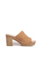 Paloma Wang sandalias mujer mules con tacón alto y plataforma efecto madera con tachas - details 12