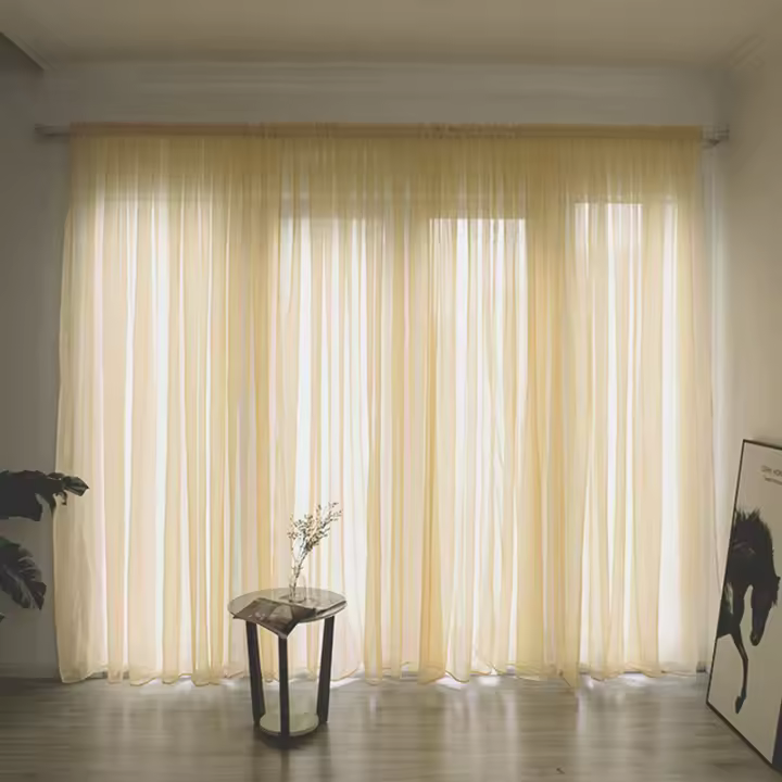 Cortinas De Moda Para Ventanas De Color Sólido Calidad Superior Decoración Moderna Para Sala De Estar Hogar Suministros Festivos Y Boda - 1