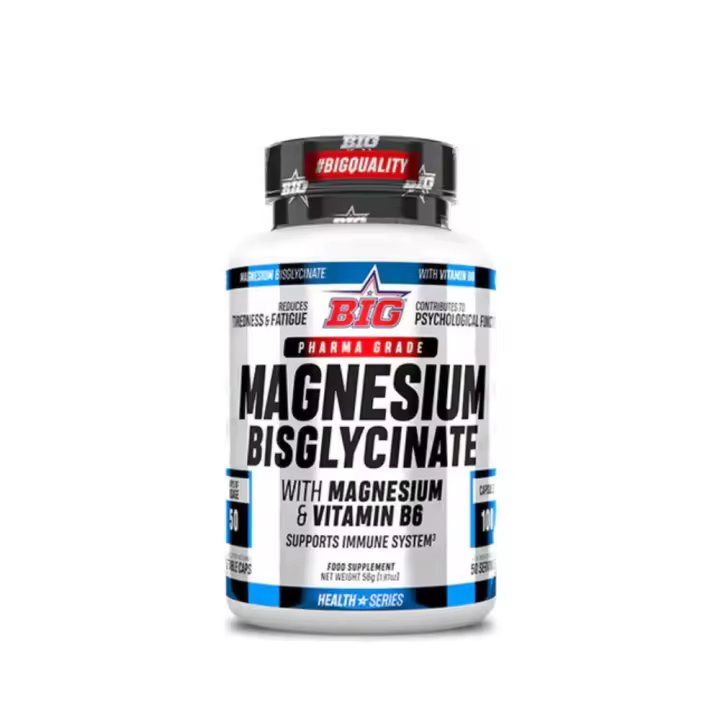 BIG Magnesio Bisglicinato 100 Cápsulas – Alta Absorción y Biodisponibilidad – Suplemento para Apoyo Muscular y Nervioso - 1