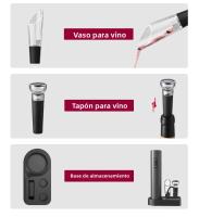 Set De Abrevidrios Automático Y Reutilizable Eléctrico Para Botellas De Vino Con Recorrido De Garrafa Incluido Para Fiesta En Cocina Hogar - details 8