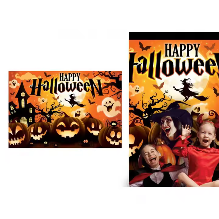 Guirca Photocall Party Happy Halloween de tela de 220x150 cm - 1