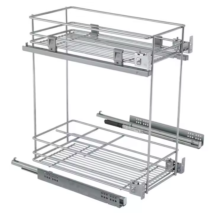 Botellero+cesta partner m600 cromo c/gui guia muss hettich e.parcial, fij.lateral. - 1