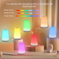 Lámpara De Noche Recargable USB Con Control Remoto Y Toque 13 Colores Cambiables Y Luz RGB Para Dormitorio Y Habitación Portátil Con Luz De Mesa - details 2