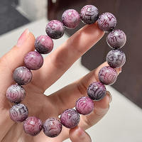 Pulsera De Madera De Bodhi Morada Natural Con Cuentas Budistas Joyería Afortunada Grabada Para Automóvil Juego De Rosario Unisex - details 3