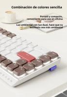 Teclado Mecánico EWEADN MK68 Inalámbrico 3 Modos Bluetooth Mini Silentes 68 Teclas Keycaps PBT Set De Teclado Y Ratón Para Oficina Y Gaming Regalos Para PC - details 6