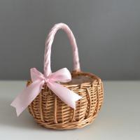 Cesta De Flores Tejida Antirratan Para Almacenamiento Hecha a Mano Cesta De Novia Con Flores Para Decoración De Hogar Y Bodas - details 3