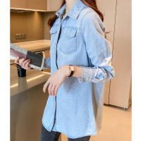 Chaqueta De Denim Para Mujer Con Cuello En V Manga Larga Estilo Casual Elegante Abrigo De Otoño Primavera Para Oficina Ropa De Ladies - details 2