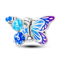 Encanto De Mariposa Plateado En Plata Con Circonia Bola Redonda Colgante Para Pulsera O Collar DIY Joyería De Moda Irregular - details 140