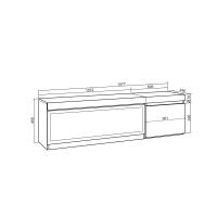 Skraut Home, Mueble Televisión, 158x35x45cm, Fuego Led XXL efecto 3D, Veteado de madera, Tacto poroso de alta calidad - details 2