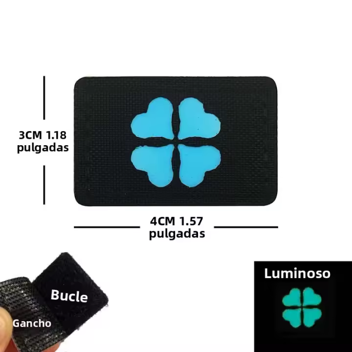 Esimbolo De Ensignio De Cuatro Hojas Decoración Para El Bolso Táctica Lámini Broche Con Velcro Compatibilidad Compatible Con MOLLE Glow En Oscuridad Emblema Luminoso Empuñadura De Hebras Textiles De Patrulla Especial - 1