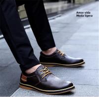 Zapatos De Cuero Para Hombre Moda Primavera/Otoño Casual Ligeros Con Cordones Formales Negocios Boda Vestido Zapatos Talla Grande 38-48 - details 9