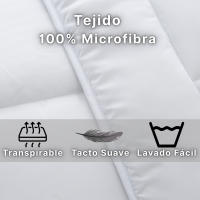 Novotextil Edredón Nórdico 100% Microfibra 350 gr/m² – Relleno Nórdico Invierno Blanco Suave, Transpirable y Hipoalergénico - details 1