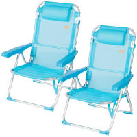 Aktive - Silla playa plegable, 48x60x90 cm, respaldo reclinable 5 posiciones, soporta un peso máximo de 110 kg, topes antivuelco, estructura aluminio, tejido textileno, incluye cojín acolchado, tumbona exterior - details 10