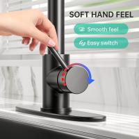 BIT Grifo de fregadero de cocina con resorte abatible, rotación de 360 grados, grifo mezclador de agua fría y caliente - details 2