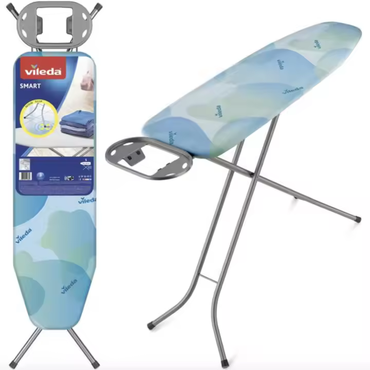 Vileda | Tabla de planchar Smart | Superficie de planchado 114x34 cm | Altura ajustable entre 75 y 91 cm | Funda de algodón transpirable con acolchado de espuma | Soporte resistente al calor y patas antideslizantes - 1
