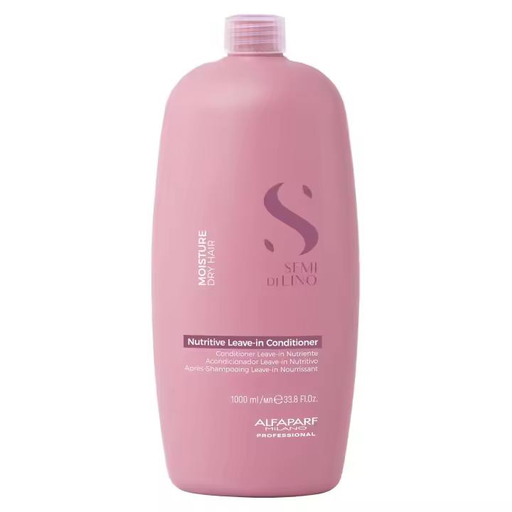 Alfaparf Milano Semi di Lino Moisture Nutritive Leave-In Conditioner 1000 Ml. / Acondicionador Sin Aclarado para Cabello Seco / Nutre, Suaviza y Facilita el Peinado. - 1