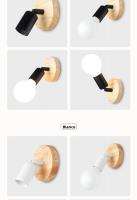 Lámpara De Pared De Madera Vintage Nórdica E27 110V 220V Estilo Loft Para Bar Café Restaurante Iluminación Para Hogar - details 2