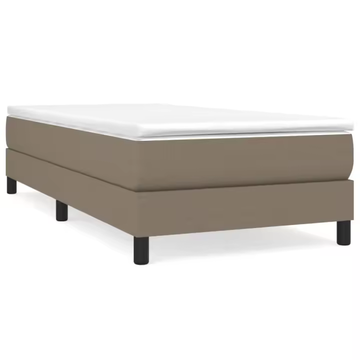 vidaXL Estructura de cama con somier tela gris taupe 90x190 cm - 1