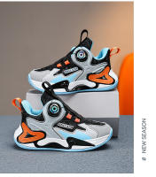 Zapatos De Baloncesto Para Niños Y Niñas Con Botón Giratorio Moda Infantil Zapatillas Deportivas Casuales Para Escuela Y Exterior Talla True - details 4