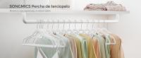 SONGMICS Perchas de Terciopelo, Paquete de 50, Antideslizantes, 0.6 cm Espesor, Espacio MÍnimo, Ganchos Giratorios de 360°, 43,5 cm Ancho, para Abrigo, Chaqueta, Vestido, PantalÓn, Blanco - details 4