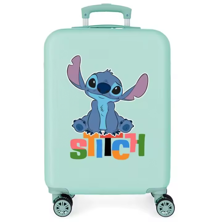 Maleta de Cabina Rígida Disney Stitch Turquesa 50x33x20 cm - 33L, ABS Ligero y Resistente, 4 Ruedas Multidireccionales, Cierre de Combinación - 1