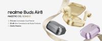 Auriculares - realme Buds Air 8, Maestro del Sonido AI, 3 micrófonos por auricular, Bluetooth 5.4, IP55, Batería 62mAh (auricular)/530mAh (estuche), Autonomía 14h/58h | Sonido alta resolución, Latencia ultra baja - details 2