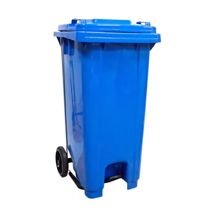 Contenedor de basura 120L - Con pedal - Azul - 1