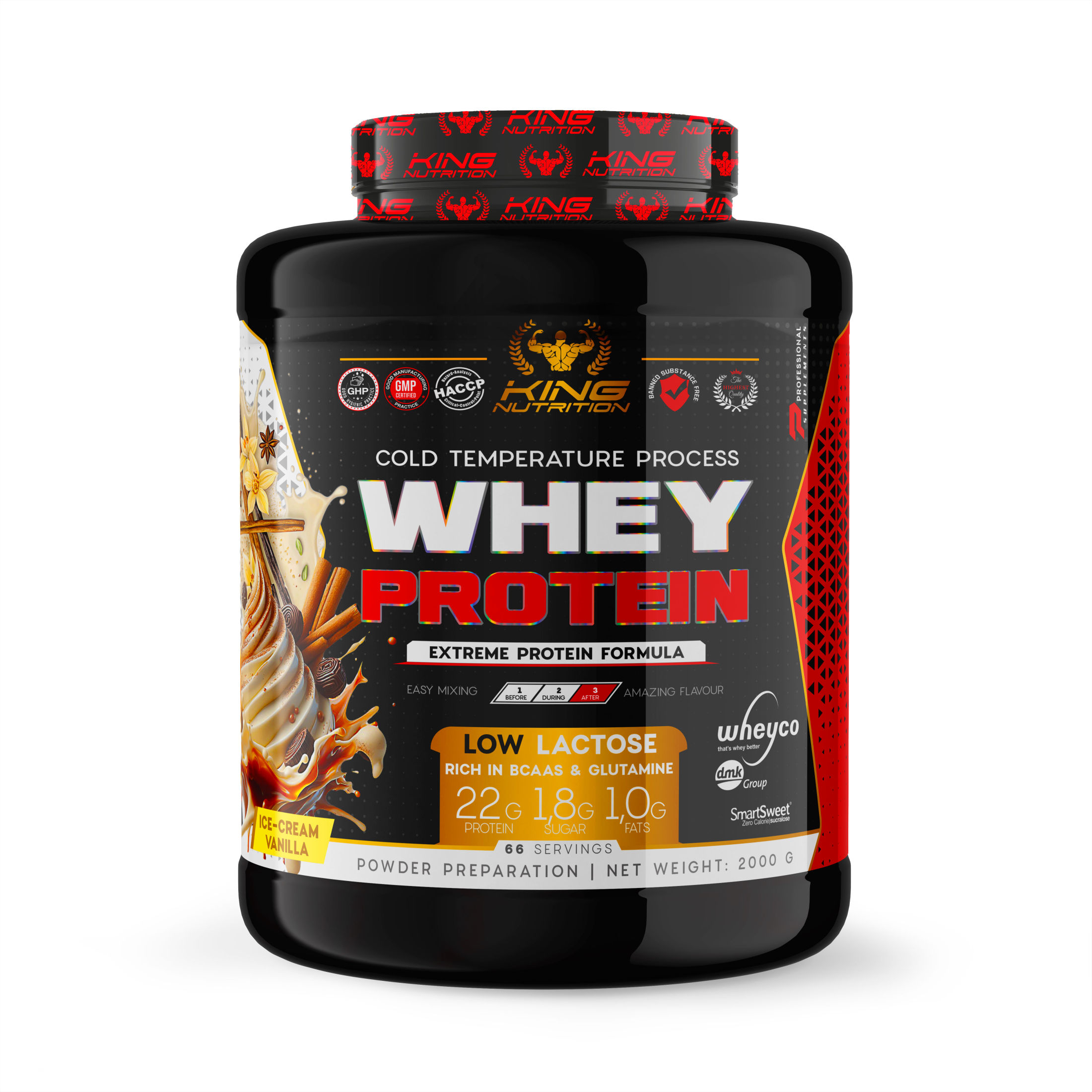 Whey Protein 2kg King Nutrition Proteina Concentrada*
