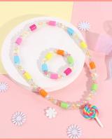 Juego De Joyería Para Niñas Con Collar Y Pulsera De Bolas Dulces Y Lollipop Charm Regalo De Cumpleaños Para Niñas - details 5