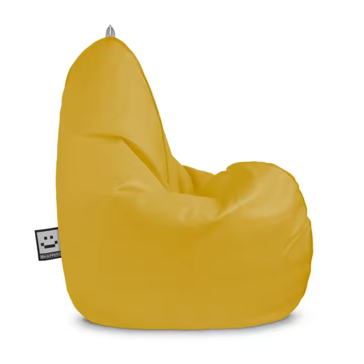 Puff Pera Relax Polipiel Mostaza HAPPERS - Cómodo, ligero y resistente. Make it Happers® - 1