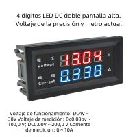 M4430 Voltímetro Y Amperímetro Digital De 4 Dígitos 0-100V/10A Con Pantalla Dual Roja Y Azul Medidor De Voltaje Y Corriente Tester Detector - details 3
