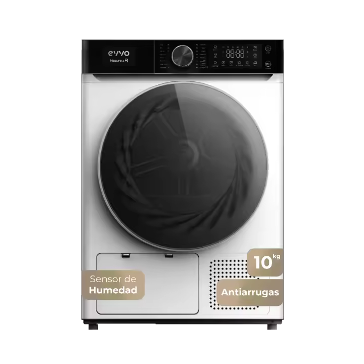 EVVO Secadora 10 kg bomba de calor Nature SR10, Clase energética E, AirWash, Sensor de humedad, Antiarrugas, Inicio diferido - 1