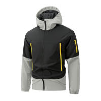 Chaqueta De Hombre Con Collar Stándar Para Otoño Deportiva a Prueba De Viento Con Cierre De Cremallera Y Gorro Caliente Casual Con Varios Bolsillos Ropa De Exterior Para Escalada - details 1