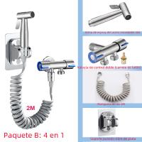 Juego De Rociador De Bidet Portátil En Acero Inoxidable 304 Con Regleta De Ducha Para Inodoro Roce Vertical Autolimpieza Montaje En Pared - details 5