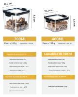 Jars De Almacenamiento Para Cocina Grandes Y Herméticos De Plástico Resistente a La Humedad Set De Cajas De Temporada Para El Hogar - details 23