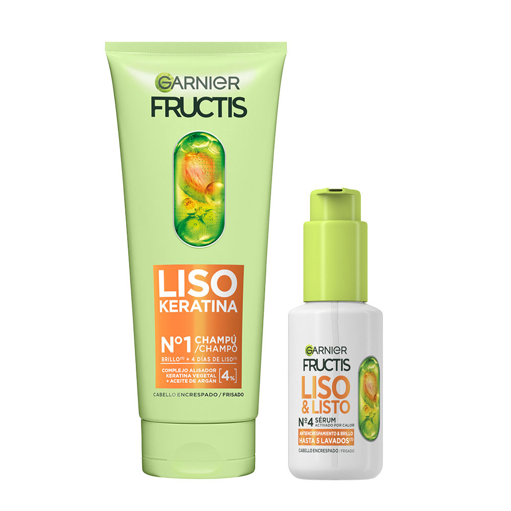 GARNIER | Fructis Liso Keratina Champú, Acondicionador, serum o mascarilla Gama Liso Keratina