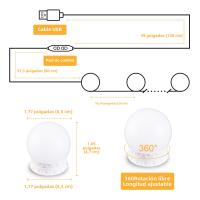 Luz De Espejo Con 10 Luces LED Para Maquillaje USB Iluminación Dimmable Para Mesa De Vestir Baño Luz De Ventana - details 7
