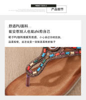 CA Sandalias de tacón de cuña huecas de gran tamaño 2025 con diamantes de imitación, zapatos bohemios cómodos para mujer, verano 363- - details 6
