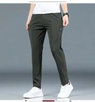 Pantalones Casuales Para Hombre De Seda Helada 2025 Verano Nuevos Negro Gris Delgados Negocios Casual Pantalones Rectos Elásticos Transpirables Para Exteriores - details 9