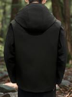 Chaqueta De Camping Impermeable Para Hombres Capucha Cremallera Cargo Windbreaker Ligera Para Primavera Y Otoño Exterior - details 14