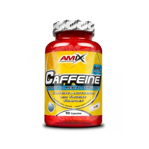 AMIX - Cafeina + Taurina - 90 caps. - Energizante y potenciador del rendimiento - 90 cápsulas de Cafeina + Taurina - Mejora la energía y la resistencia. - 1