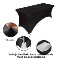 Mesa Rectangular Plegable De 6FT Para Exterior Resistente Al Desgaste Para Catering Fiesta Banquete Hotel Con Toalla De Mesa Elástica - details 4
