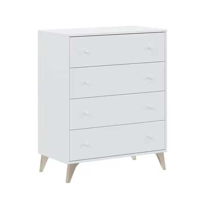 MOBELCENTER - Cómoda Dormitorio Matrimonio 4 Cajones Sweet – Color Blanco Artik – – Medidas: Ancho: 77 cm x Fondo: 40 cm x Alto: 95 cm - (1106) - 1