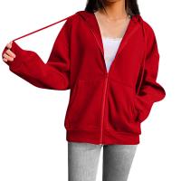 Sudadera De Mujer Con Capucha Y Cremallera De Primavera Otoño Color Sólido Manga Larga Bolsillos Cierre De Cremallera Exteriores - details 1