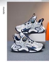 Zapatos De Baloncesto Para Niños Y Niñas Con Botón Giratorio Moda Infantil Zapatillas Deportivas Casuales Para Escuela Y Exterior Talla True - details 1