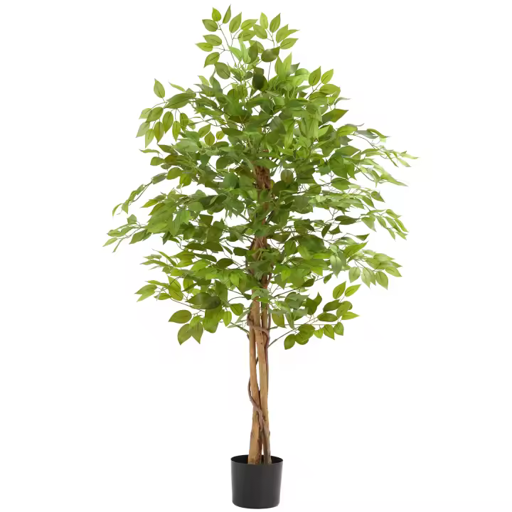 Tectake - Árbol de ficus artificial FIDA, Gran Volumen, Hojas y ramas detalladas, Textura realista, Maceta resistente y estable, Ideal para salón, oficina y más, Planta artificial decorativa, Gran durabilidad, Fácil de limpiar - 1