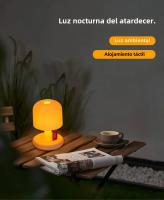 Lámpara De Mesa Creativa En Forma De Hongos Mini Recargable Con Colorido Atardecer Luz Nocturna Para Decoración De Sala De Estar Y Bar De Café - details 0